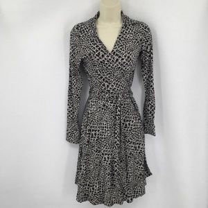 DVF T72 Dotted Snake Black white wrap dress new 4